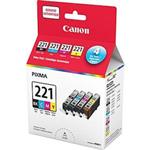 Canon CLI-221 4 Colors Original Ink cartridge 4 Pack Combo