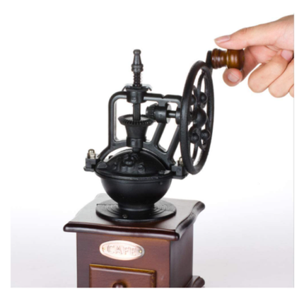 Manual Coffee Grinder Antique Cast Iron Hand Crank Coffee Mill with Grind Settings & Catch Drawer