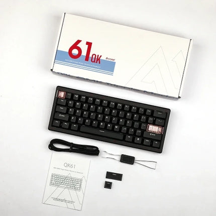 CIDOO QK61 V2 VIA-Programmable 60% Gasket Structure Wired/2.4GHz Wireless/Bluetooth Compact Keyboard with South-Facing LED