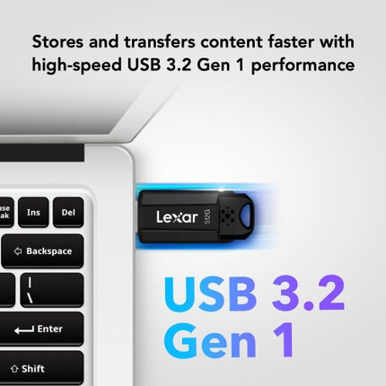 Lexar 512GB JumpDrive S80 USB 3.2 Gen 1 Flash Drive, External Storage, Up to 150MB/s Read, Black (LJDS080512G-BNBNU)