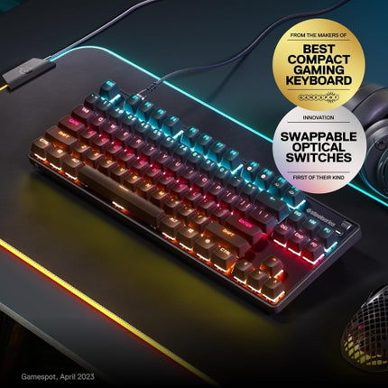 SteelSeries Apex 9 TKL – HotSwap Optical Mini Keyboard – TKL eSports Design – Optical Switches – RGB Customization – Aluminum Alloy Frame – Double Sho