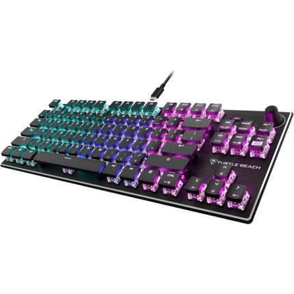 Turtle Beach Vulcan TKL Tenkeyless Linear Mechanical Titan Switch PC Gaming Keyboard with Per-Key AIMO RGB Lighting, Anodized Aluminum Top Plate - Bla