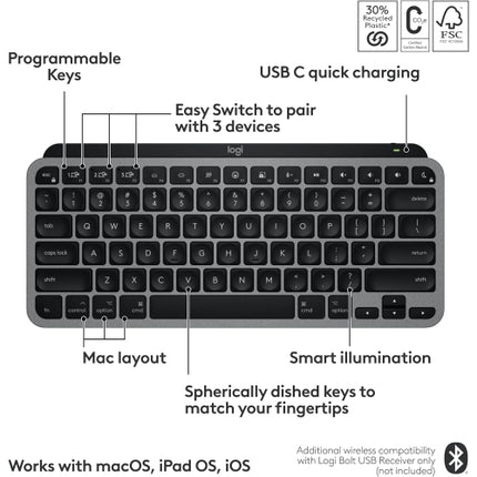 Logitech MX Keys Mini for Mac- Grey