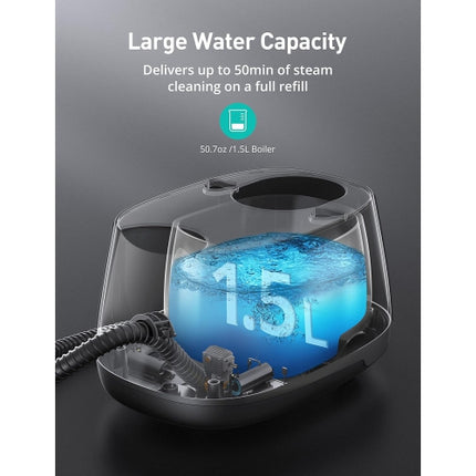 Aspiron Upgraded Steam Cleaner with 21 Accessories (Quick Heating, 1.5L Capacity, Heavy Duty Steam Cleaner Carpet, Upholstery, Floors, Tiles) - Cyan