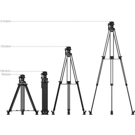 SmallRig 84''/214cm FreeSpeed Carbon Fiber Counterbalance Video Tripod, Heavy-Duty Camera Tripod with 6-Step Counterbalance, 4-Level Tilt/Pan Damping,