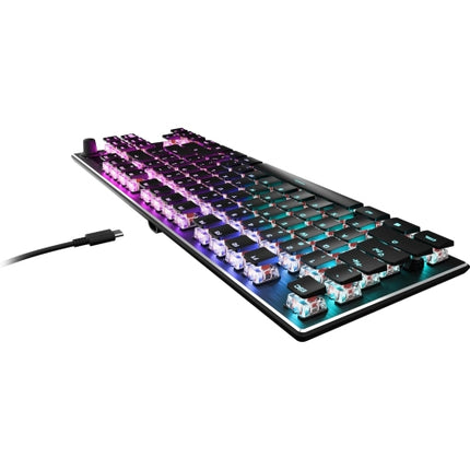 Turtle Beach Vulcan TKL Tenkeyless Linear Mechanical Titan Switch PC Gaming Keyboard with Per-Key AIMO RGB Lighting, Anodized Aluminum Top Plate - Bla