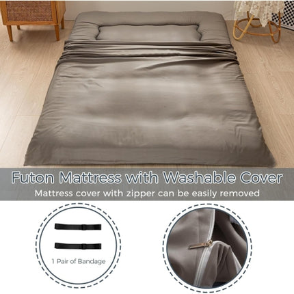 MAXYOYO 6" Japanese Floor Mattress Full Size Futon Mattress - Dark Grey