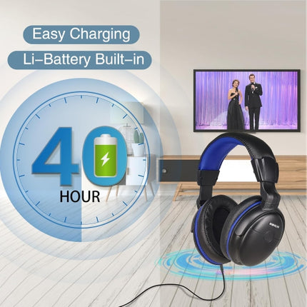 SIMOLIO Headphones with Extra Long Cord for TV with Volume Amplified & Clear Dialogue, 18ft/5.5M Long Coil Cord, Over Ear Wired TV Headphones for Seni
