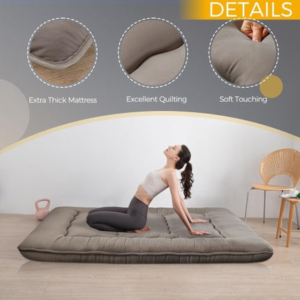 MAXYOYO 6" Japanese Floor Mattress Full Size Futon Mattress - Dark Grey