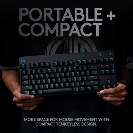 Logitech G PRO Mechanical Gaming Keyboard with GX Blues Clicky Switches, Tenkeyless Design, Detachable Micro USB Cable - Black (920-009388)