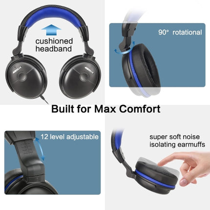 SIMOLIO Headphones with Extra Long Cord for TV with Volume Amplified & Clear Dialogue, 18ft/5.5M Long Coil Cord, Over Ear Wired TV Headphones for Seni