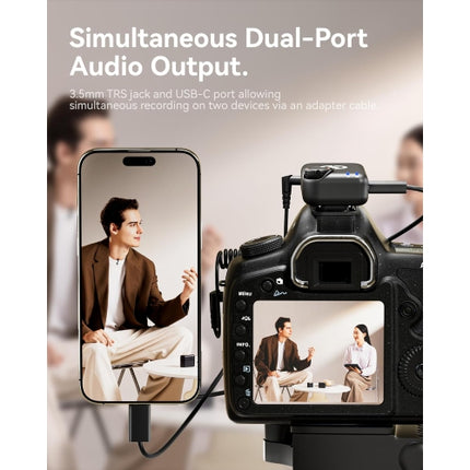 Hollyland Lark M2S Ultimate Combo (Camera RX+USB-C RX+Lightning RX) Wireless Lavalier Microphone for iPhone/Camera/Android/PC, Compact Mic, Titanium C
