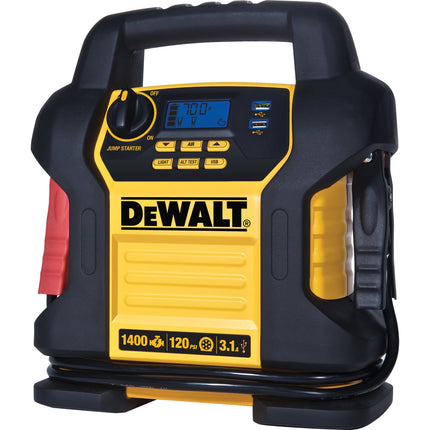 DEWALT DXAEJ14 Digital Portable Power Station Jump Starter: 1400 Peak/700 Instant Amps, 120 PSI Digital Air Compressor, 