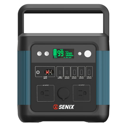 SENIX 1200W Portable Power Station, 2400W Peak, 974.4Wh Li-ion Battery, Solar-Ready Backup for Home, Camping & Emergenci