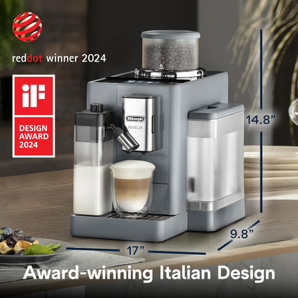 Refurbished (Excellent) - De'Longhi Rivelia Fully Automatic Espresso Machine Bean-to-Cup with Automatic Milk System - Gr