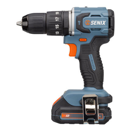 SENIX X2 20V Max* Cordless Power Tool Set — 1/2-Inch Cordless Hammer Drill/Driver, 1/4-Inch Cordless Impact Driver Drill