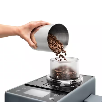 Refurbished Good-De'Longhi Rivelia Fully Automatic Espresso Machine, Pebble Grey