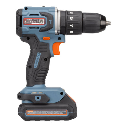SENIX X2 20V Max* 1/2-Inch Cordless Hammer Drill/Driver, Brushless Motor Driver, Includes 2.0 Ah Battery and Charger (PD