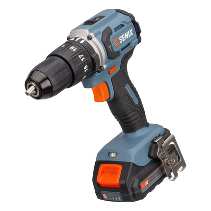 SENIX X2 20V Max* Cordless Power Tool Set — 1/2-Inch Cordless Hammer Drill/Driver, 1/4-Inch Cordless Impact Driver Drill