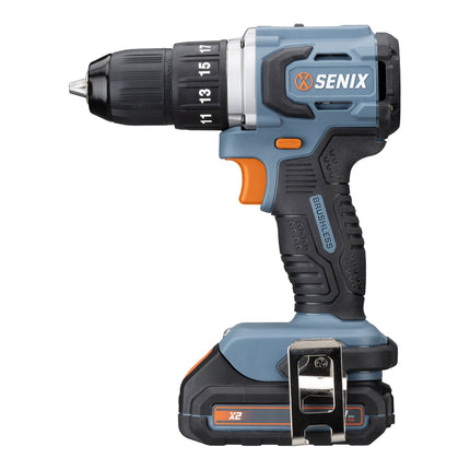 SENIX X2 20V Max* 1/2-Inch Cordless Drill/Driver, Brushless Motor, 540ft-lbs of Max Torque, 2000 RPM Max, 2-Speed, Batte