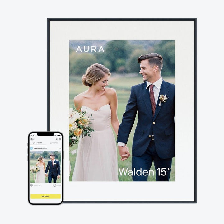 Open Box - Aura Walden 15" Wi-Fi Digital Photo Frame (AF110-MBLK)