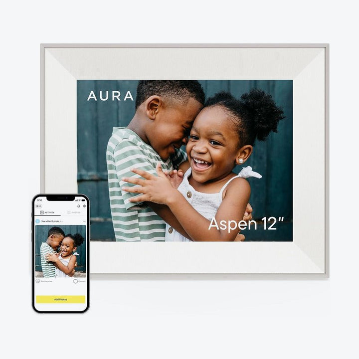 Open Box - Aura Aspen 12" HD Wi-Fi Digital Photo Frame - Matted Clay