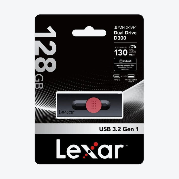 Lexar Dual USB Flash Drive Black 128GB