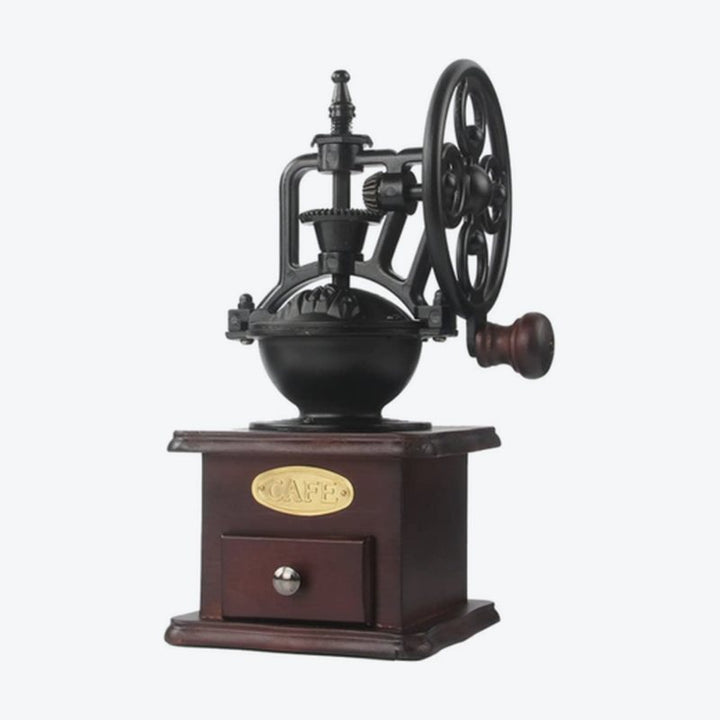 Manual Coffee Grinder Antique Cast Iron Hand Crank Coffee Mill with Grind Settings & Catch Drawer