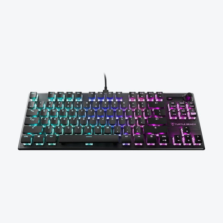 Turtle Beach Vulcan TKL Tenkeyless Linear Mechanical Titan Switch PC Gaming Keyboard with Per-Key AIMO RGB Lighting, Anodized Aluminum Top Plate - Bla