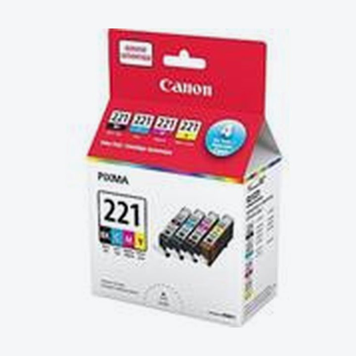 Canon CLI-221 4 Colors Original Ink cartridge 4 Pack Combo