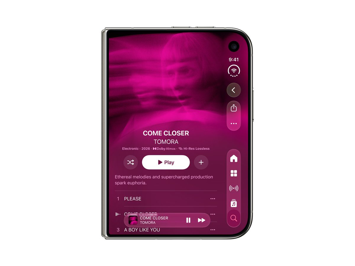 Apple iPhone Duo closed, using the 5.4-inch outer display